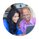 lady and old man surfing net