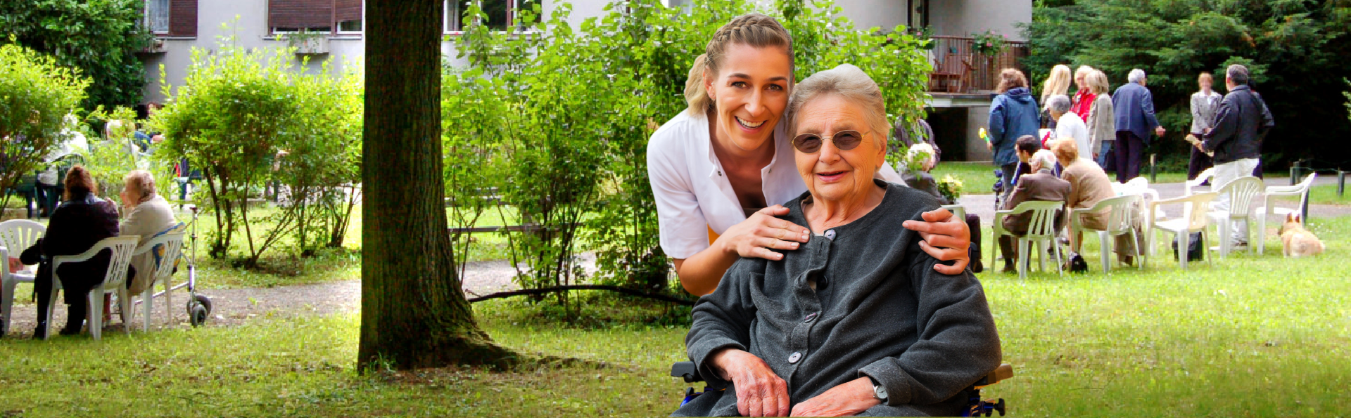 lady and old woman smiling